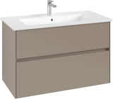 Villeroy & Boch Collaro Waschbeckenunterschrank 961 mm White Oak mit LED-Beleuchtung