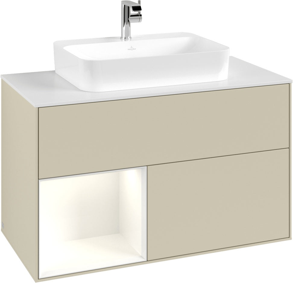 Villeroy & Boch Finion Waschtischunterschrank 1000 mm White Matt Lacquer mit LED-Beleuchtung