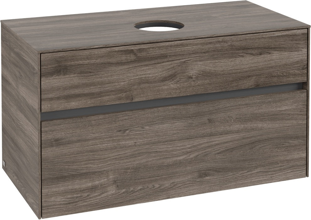 Villeroy & Boch Waschtischunterschrank Collaro Stone Oak 1000 mm mit SoftClosing und Push-Open