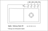 Villeroy & Boch Subway Style 50 Einbauspüle 900x510mm Ebony CeramicPlus