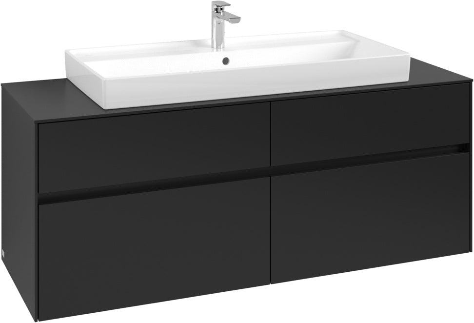 Villeroy & Boch Waschtischunterschrank Collaro C092 B0 1400 mm Volcano Black mit LED-Beleuchtung und SoftClosing