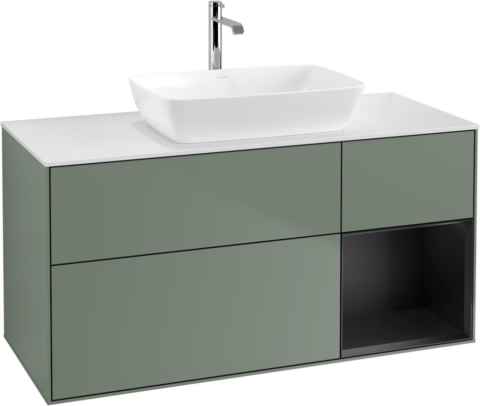 Villeroy & Boch Waschtischunterschrank Finion G831G 1200 mm Glossy White Lacquer mit Beleuchtung