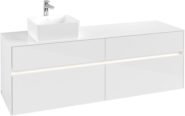 Villeroy & Boch Waschtischunterschrank Collaro C050 B0 1600 mm Glossy White mit Beleuchtung