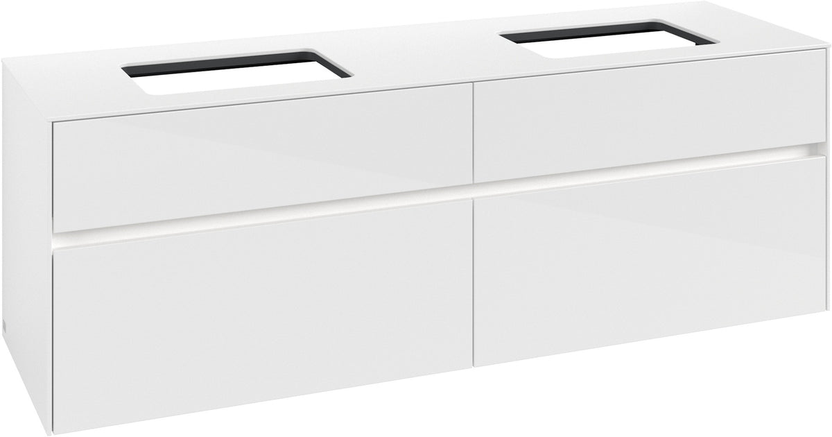 Villeroy & Boch Waschtischunterschrank Collaro C123 B0 1600 mm Glossy White mit LED-Beleuchtung