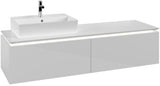 Villeroy & Boch Legato Waschtischunterschrank 1600 mm mit LED-Beleuchtung und 2 Auszügen, Glossy White