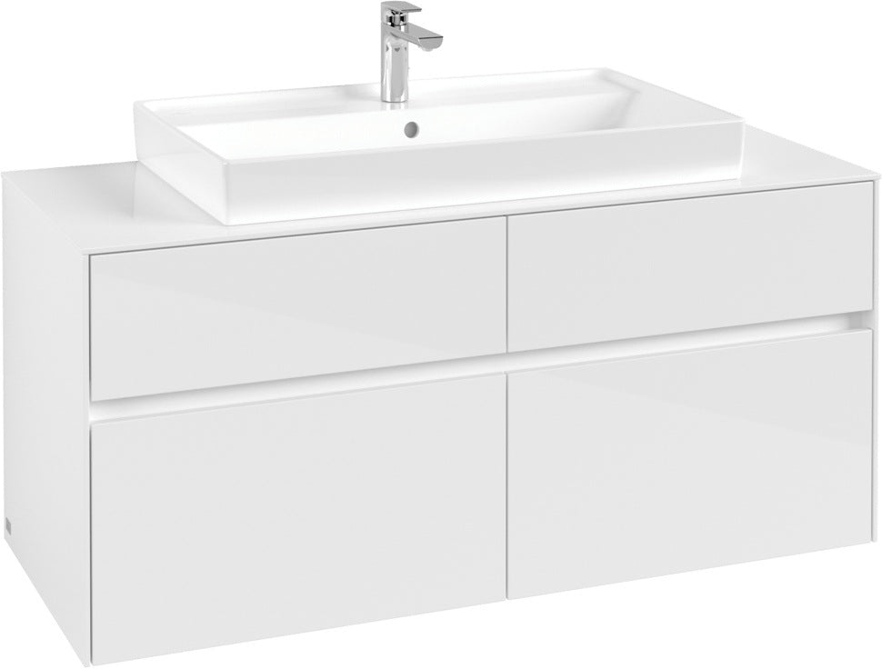 Villeroy & Boch Waschbeckenunterschrank Collaro C087 1200 mm Glossy White mit 4 Auszügen