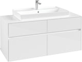 Villeroy & Boch Waschbeckenunterschrank Collaro C087 1200 mm Glossy White mit 4 Auszügen