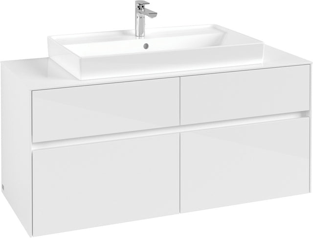 Villeroy & Boch Waschbeckenunterschrank Collaro C087 1200 mm Glossy White mit 4 Auszügen