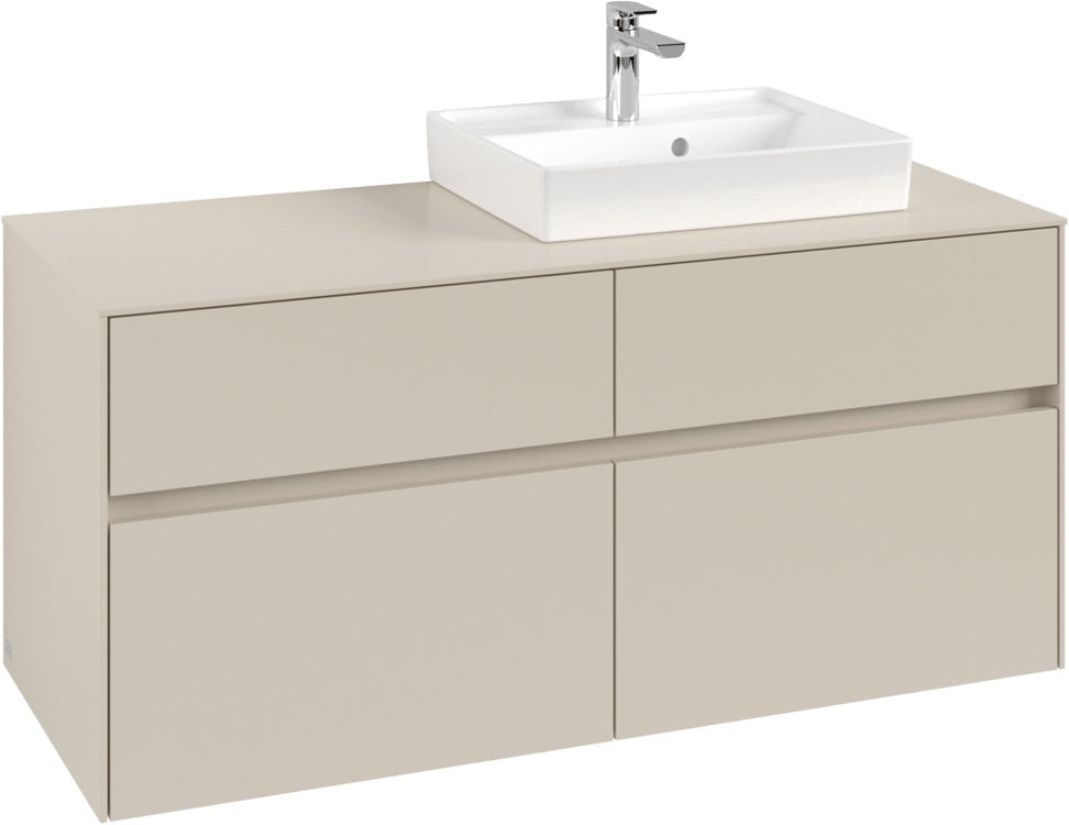 Villeroy & Boch Waschbeckenunterschrank Collaro C072 B0 1200 mm Cashmere Grey mit Beleuchtung
