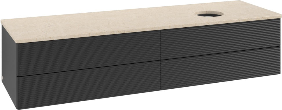 Villeroy & Boch Waschtischunterschrank Antao 1600 mm Anthracite Matt Lacquer mit 4 Auszügen und LED-Beleuchtung