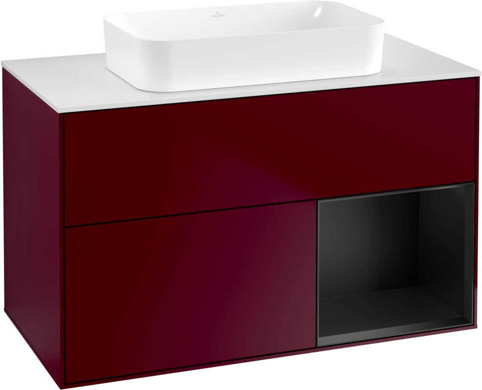 Villeroy & Boch Finion Waschtischunterschrank 1000 mm Glossy White Lacquer mit LED-Beleuchtung