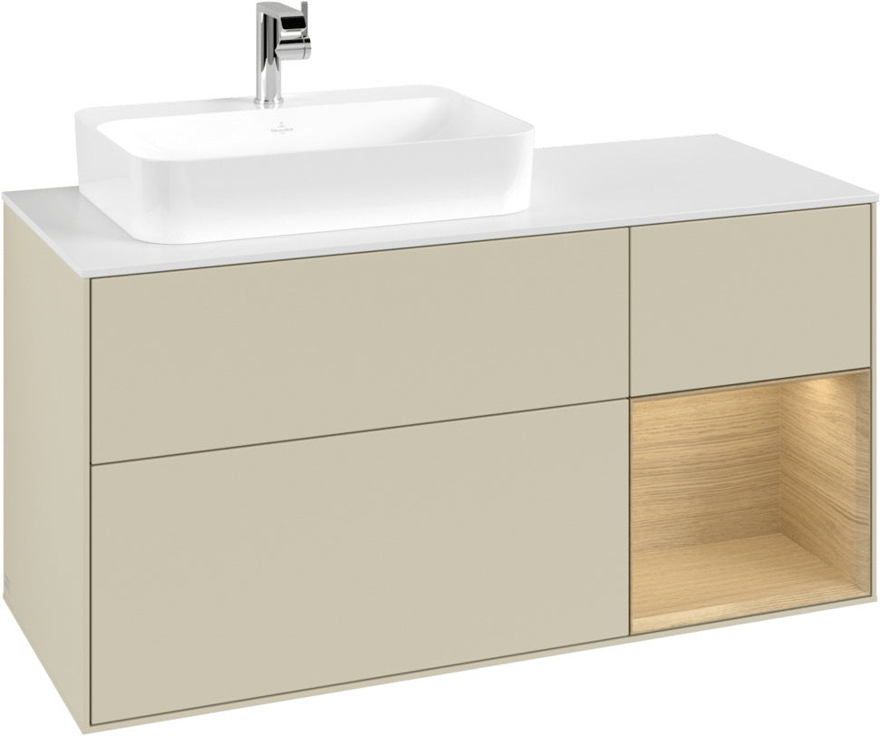 Villeroy & Boch Waschtischunterschrank Finion F401G 1200 mm Glossy White Lacquer mit Beleuchtung