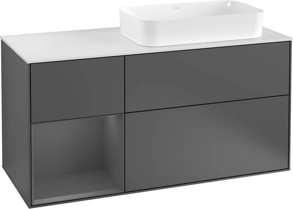 Villeroy & Boch Waschtischunterschrank Finion F271G 1200 mm Glossy White Lacquer mit Beleuchtung
