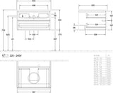 Villeroy & Boch Waschtischunterschrank Antao 600 mm Anthrazit Matt mit LED-Auszugsbeleuchtung