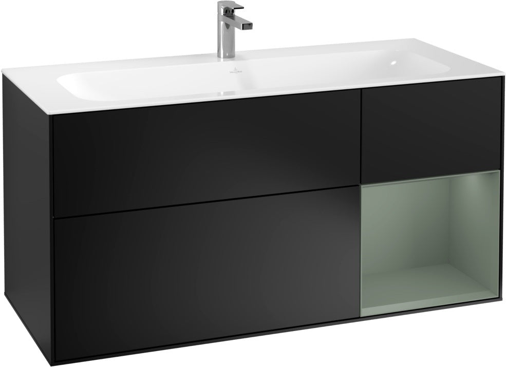 Villeroy & Boch Finion Waschbeckenunterschrank Glossy White Lacquer 1196 mm mit LED-Beleuchtung