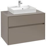 Villeroy & Boch Collaro Waschtischunterschrank 800 mm Soft Grey mit 2 Auszügen und Push-Open