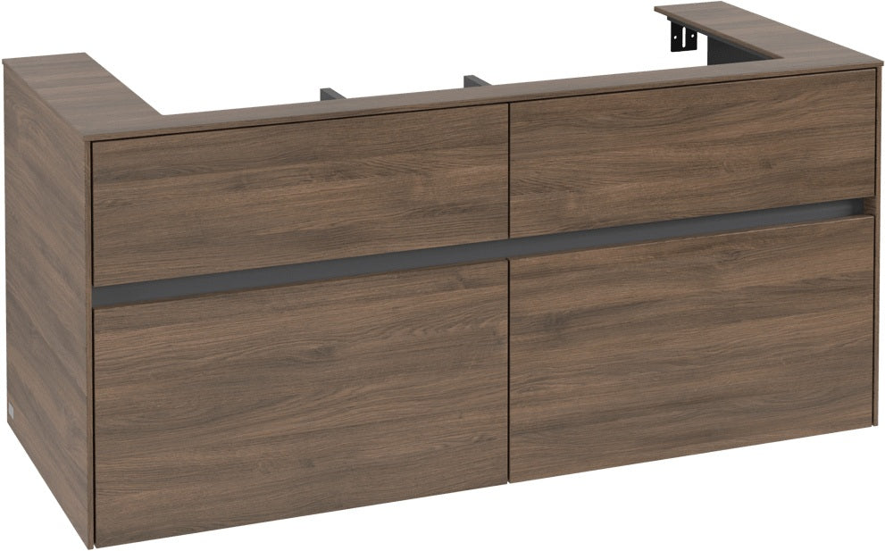 Villeroy & Boch Collaro Waschtischunterschrank 1200 mm Soft Grey mit 4 Auszügen