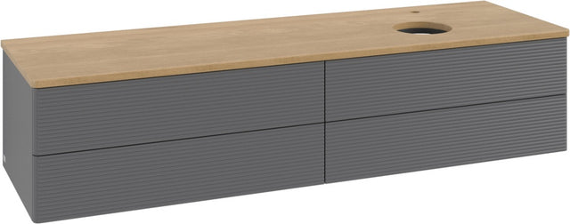 Villeroy & Boch Waschtischunterschrank Antao 1600 mm Anthrazit mit LED-Auszugsbeleuchtung