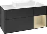 Villeroy & Boch Finion Waschtischunterschrank G711G Black Matt Lacquer 1200 mm mit Beleuchtung