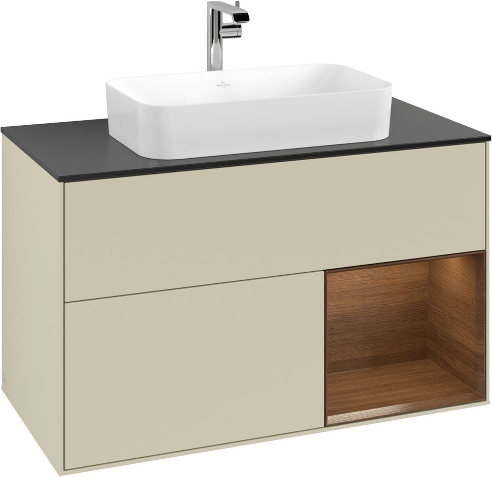 Villeroy & Boch Waschtischunterschrank Finion F252G 1000 mm Glossy White Lacquer mit LED-Beleuchtung