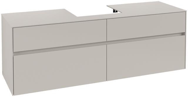 Villeroy & Boch Collaro Waschtischunterschrank 1600 mm Truffle Grey mit 4 Auszügen und Push-Open