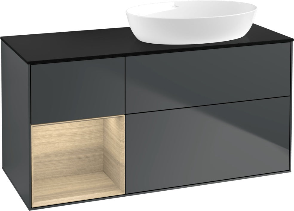 Villeroy & Boch Waschtischunterschrank Finion FA42G 1200 mm Glossy White Lacquer mit Beleuchtung