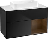 Villeroy & Boch Finion Waschbeckenunterschrank 1000 mm Black Matt Lacquer mit Beleuchtung