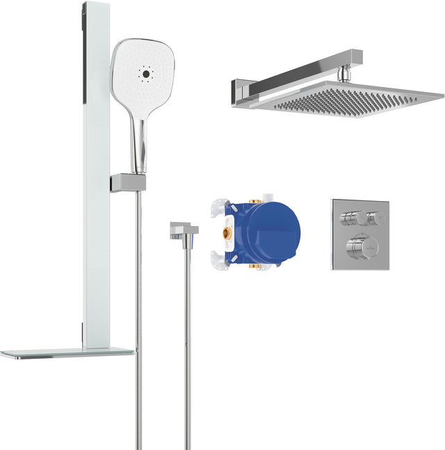 Villeroy & Boch Duschsystem Universal Taps & Fittings rund chrom mit Thermostat