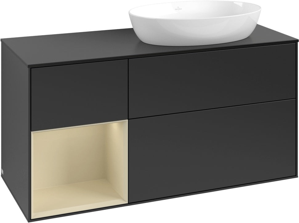 Villeroy & Boch Waschtischunterschrank Finion FA42G 1200 mm Glossy White Lacquer mit Beleuchtung