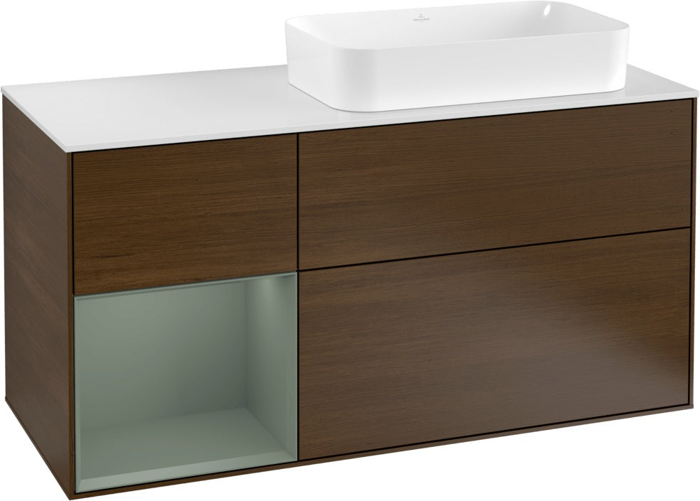 Villeroy & Boch Finion Waschbeckenunterschrank 1200 mm Glossy White Lacquer mit LED-Beleuchtung