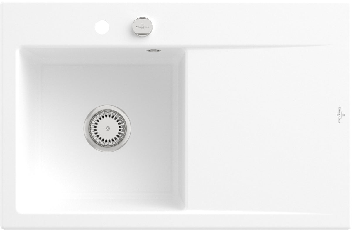 Villeroy & Boch Einbauspüle Subway Style 45 – Stone White CeramicPlus, 78x51 cm, Keramik
