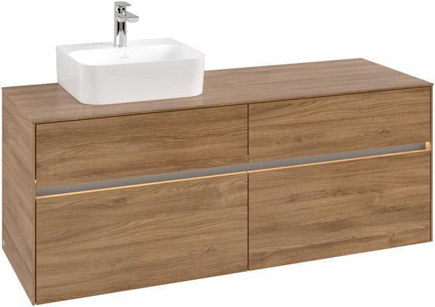 Villeroy & Boch Waschtischunterschrank Collaro 1400 mm Kansas Oak mit Beleuchtung & SoftClosing