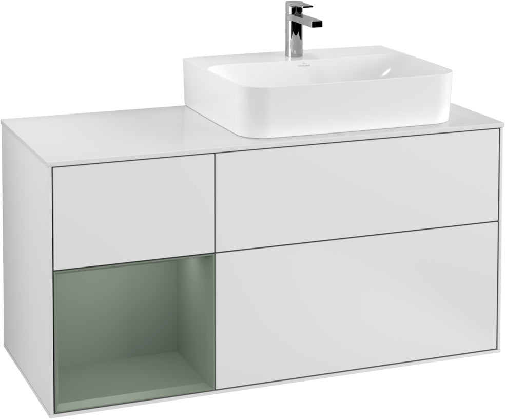 Villeroy & Boch Waschtischunterschrank Finion G141G 1200 mm Glossy White mit LED-Beleuchtung