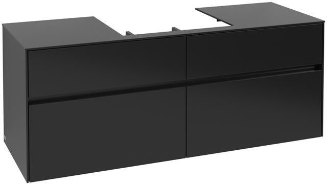 Villeroy & Boch Collaro Waschtischunterschrank 1400 mm Black Matt Lacquer mit 4 Auszügen
