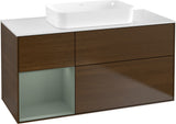 Villeroy & Boch Finion Waschbeckenunterschrank 1200 mm Walnut Veneer mit Beleuchtung