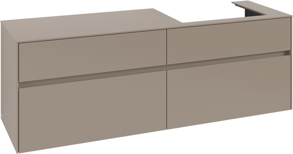 Villeroy & Boch Waschtischunterschrank Collaro C023 B0, 1600 mm, Taupe, mit Beleuchtung & SoftClosing