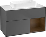 Villeroy & Boch Finion Waschtischunterschrank 1000 mm Glossy White Lacquer mit LED-Beleuchtung