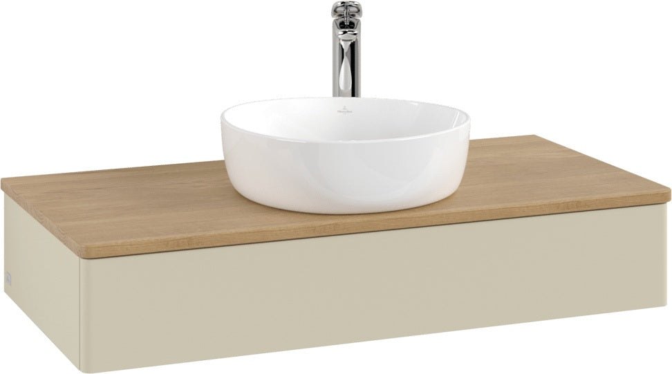 Villeroy & Boch Waschbeckenunterschrank Antao 1000 mm Anthrazit Matt Lack mit Beleuchtung