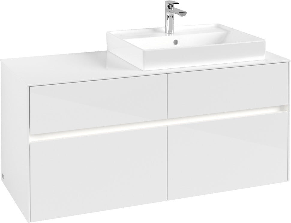 Villeroy & Boch Waschtischunterschrank Collaro C083B0 1200 mm Glossy White mit Beleuchtung