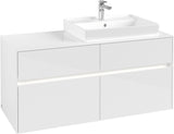 Villeroy & Boch Waschtischunterschrank Collaro C083B0 1200 mm Glossy White mit Beleuchtung