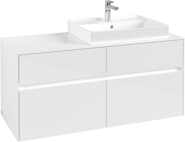 Villeroy & Boch Waschtischunterschrank Collaro C083B0 1200 mm Glossy White mit Beleuchtung