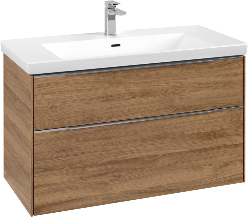 Villeroy & Boch Subway 3.0 Waschtischunterschrank C570L0 Brilliant White mit LED-Beleuchtung und SoftClosing