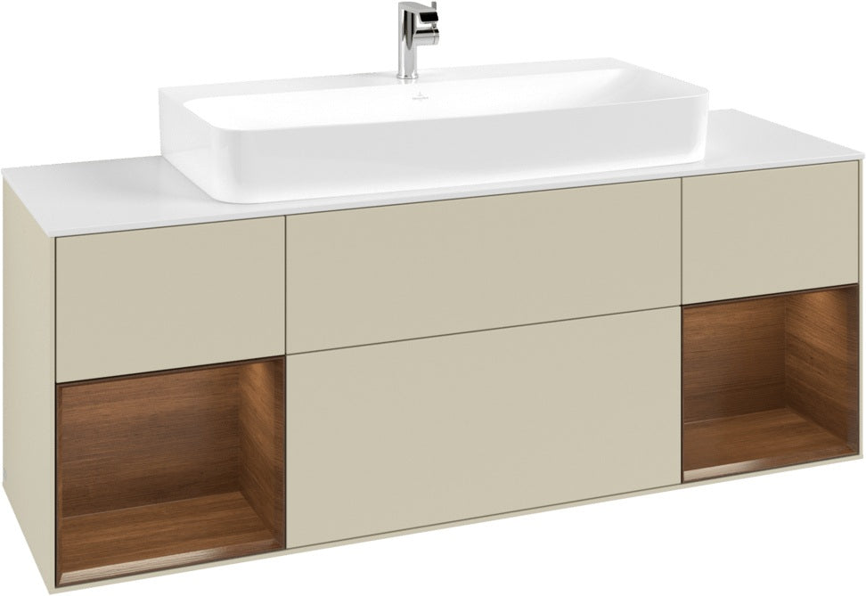 Villeroy & Boch Finion Waschtischunterschrank 1600 mm Glossy White Lacquer mit Beleuchtung