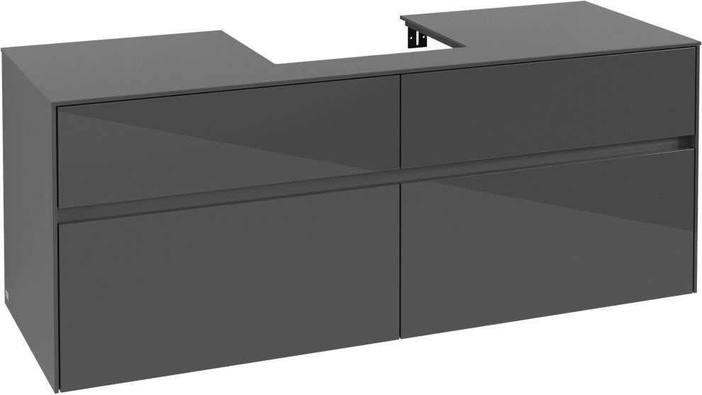 Villeroy & Boch Waschtischunterschrank Collaro C073 1400 mm Glossy Grey mit 4 Auszügen