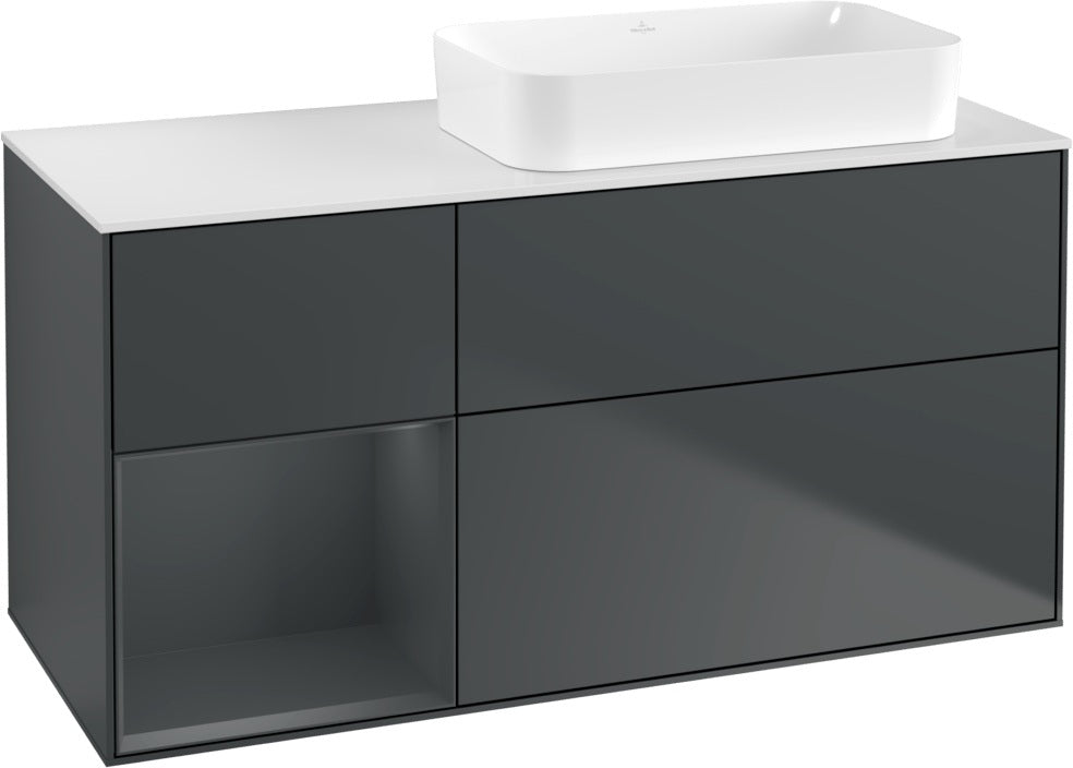 Villeroy & Boch Finion Waschtischunterschrank 1200 mm Glossy White mit Beleuchtung