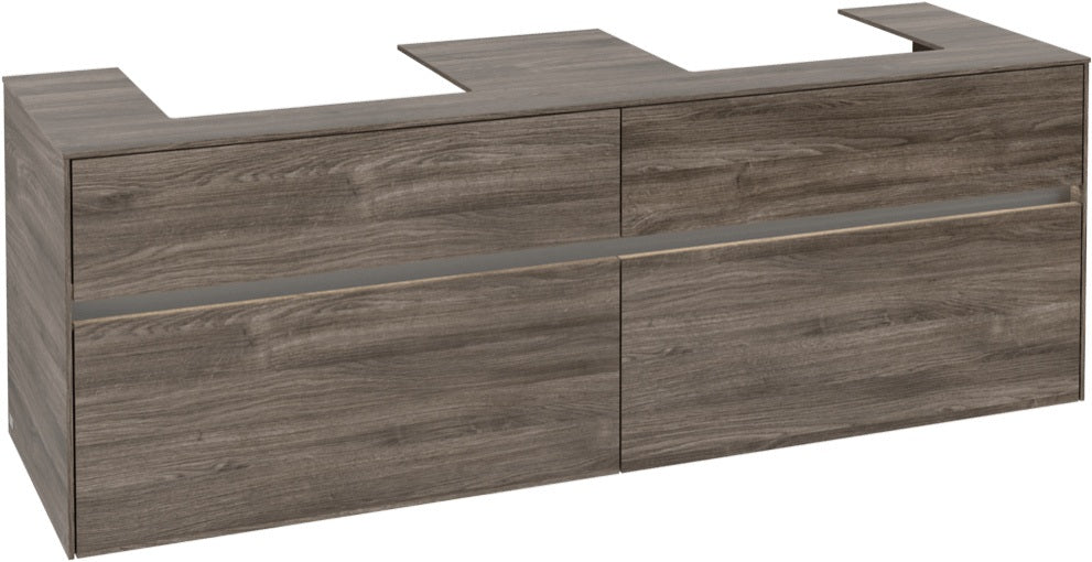 Villeroy & Boch Waschbeckenunterschrank Collaro C021 B0 1600 mm Stone Oak – 4 Auszüge, LED-Beleuchtung, SoftClosing