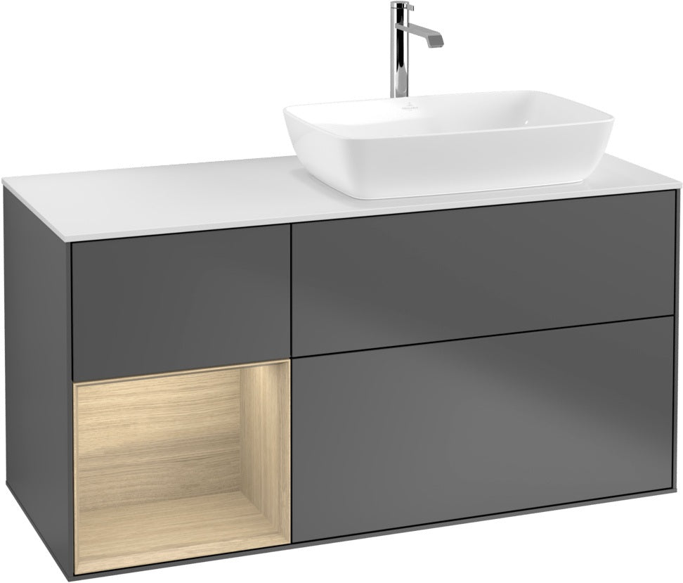 Villeroy & Boch Finion Waschbeckenunterschrank 1200 mm Glossy White Lacquer mit Beleuchtung