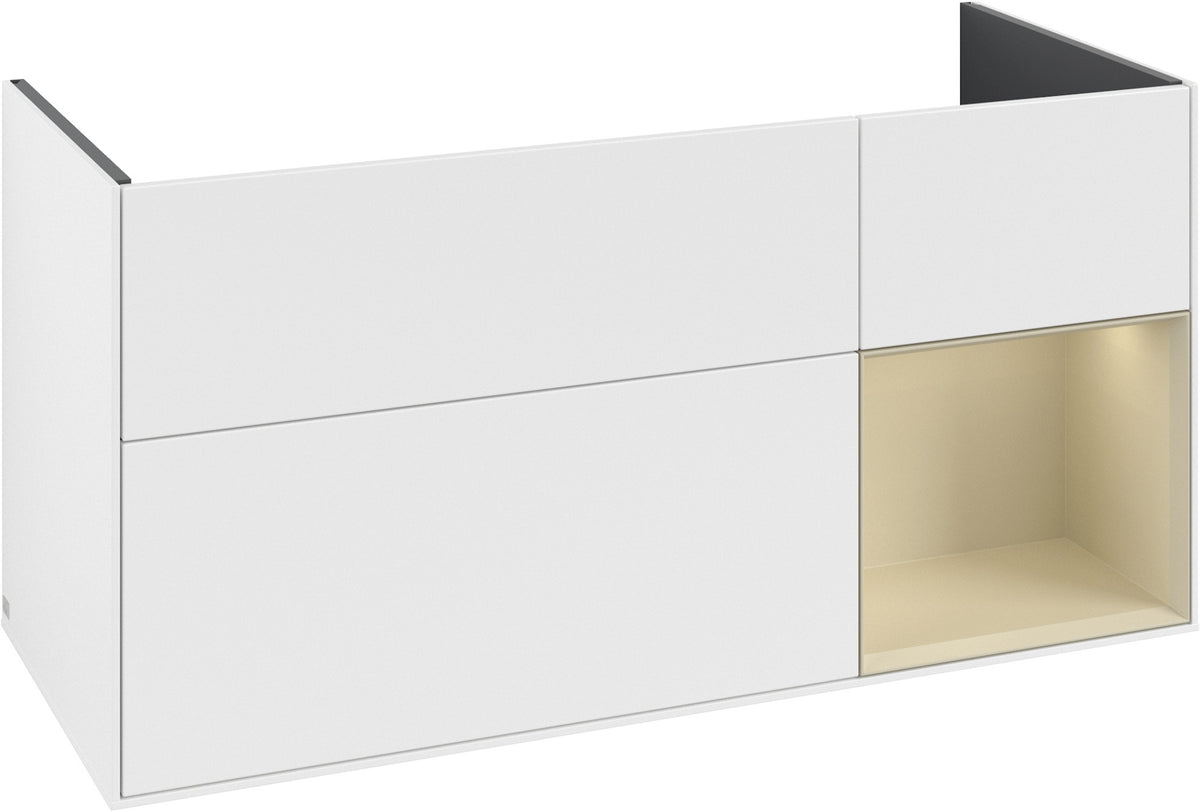 Villeroy & Boch Finion Waschbeckenunterschrank Glossy White Lacquer 1196 mm mit LED-Beleuchtung