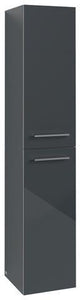 Villeroy & Boch Avento Hochschrank 350 mm Crystal Grey, 2 Türen, links, wandhängend