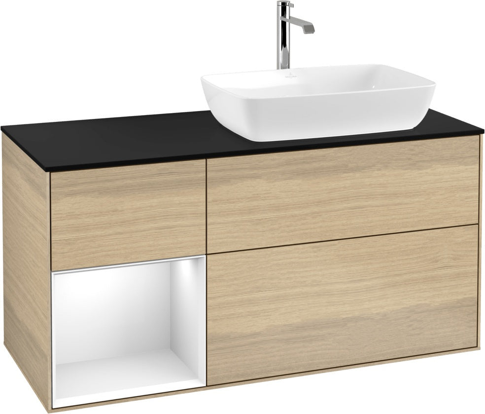 Villeroy & Boch Finion Waschtischunterschrank 1200 mm Glossy White Lacquer mit Beleuchtung